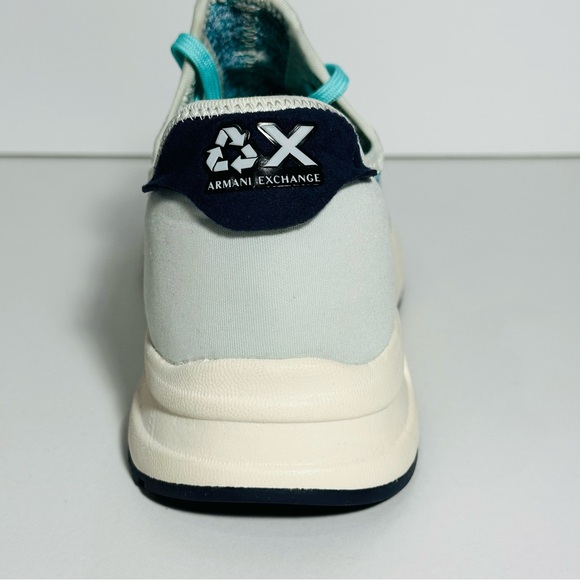 Armani Exchange Sneakers XUX058 Logo Sock Style Fabric Stretch Slip On Style - Picture 10 of 14